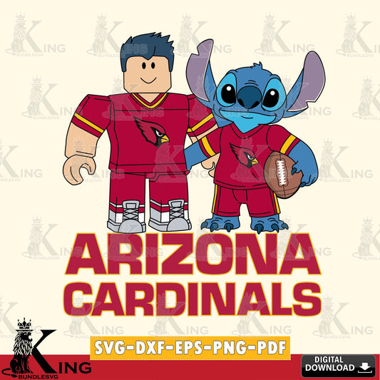 Arizona Cardinals Roblox & Stitch Football SVG file , Cricut, NFL  File cut , Digital Download , PDF File