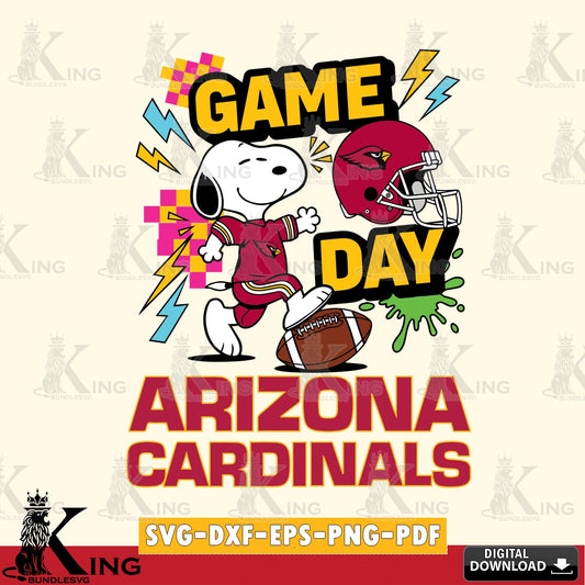Arizona Cardinals Snoopy Game day Cricut file , Cut file  , Digital Download , PDF File , Instant Download