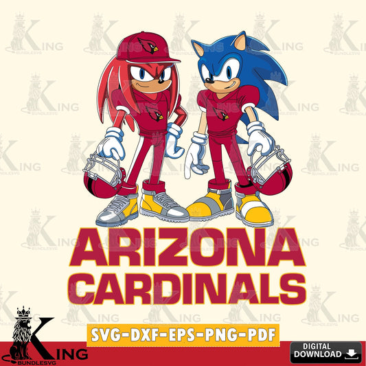 Detailed illustration of Arizona Cardinals Sonic and Knuckles football player, high-quality vector for DIY scrapbooking and home