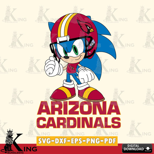 Eye-catching graphic of Arizona Cardinals Sonic Football Mascot SVG PNG files perfect for Cricut and Silhouette cutting