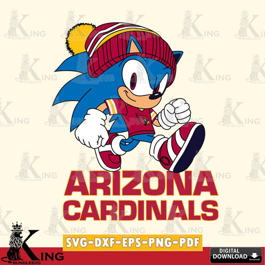 Printable art of Arizona Cardinals Sonic Football digital file for silhouette cameo and cricut projects