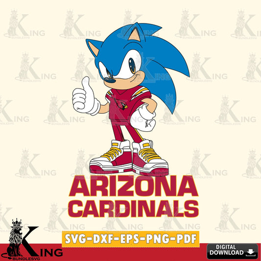 Eye-catching graphic of an Arizona Cardinals Sonic Like Football, a digital download for Cricut Maker and paper crafts.