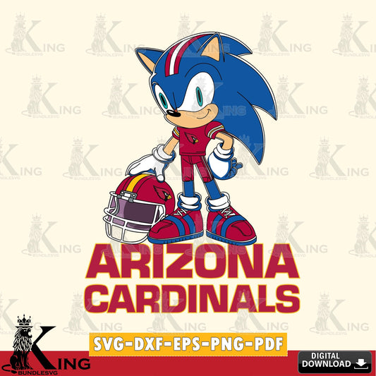 Custom design featuring Arizona Cardinals Sonic Player Football, a digital file for silhouette cameo and cricut projects