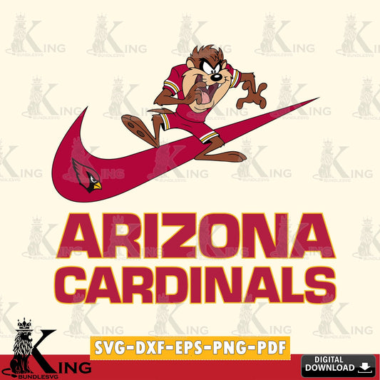 Arizona Cardinals Taz Football Nike Cut file  , Digital Download , Instant Download, Looney Tunes svg, Football svg