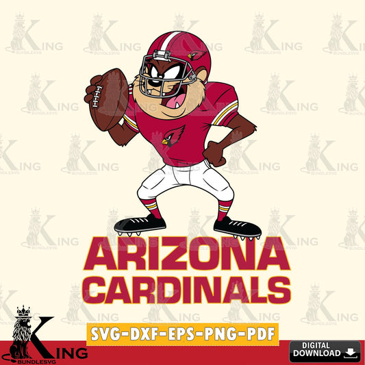 Arizona Cardinals Taz Football Player Cut file  , Digital Download , Instant Download, Looney Tunes svg, Football svg