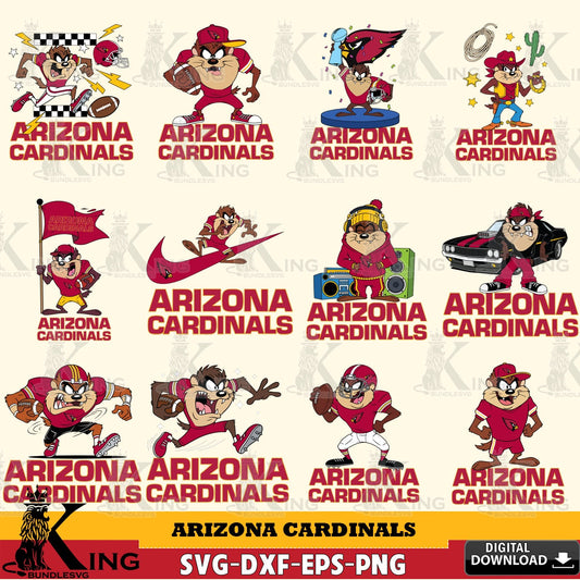 Arizona Cardinals Taz (Looney Tunes) Football NFL Bundle Cut file  , Digital Download , Instant Download, Looney Tunes svg, Football svg