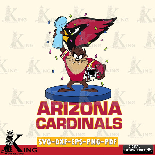 Arizona Cardinals Taz Trophy Podium Cut file  , Digital Download , Instant Download, Looney Tunes svg, Football svg