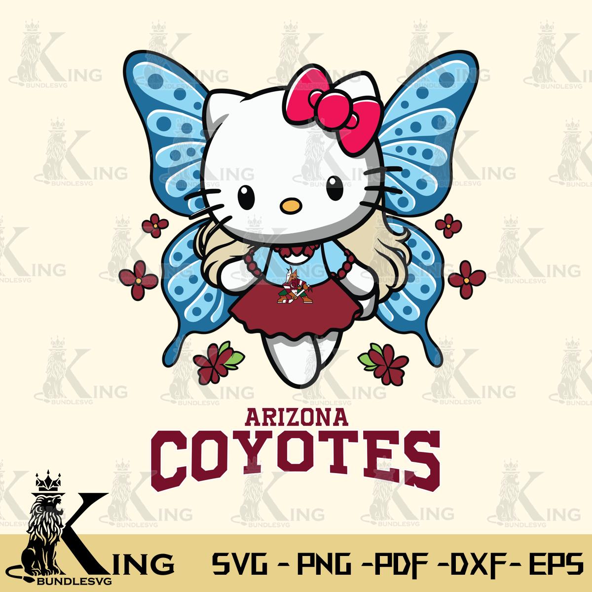 Arizona Coyotes Butterfly Kitty Charm Svg Eps Dxf Png File, Digital Download