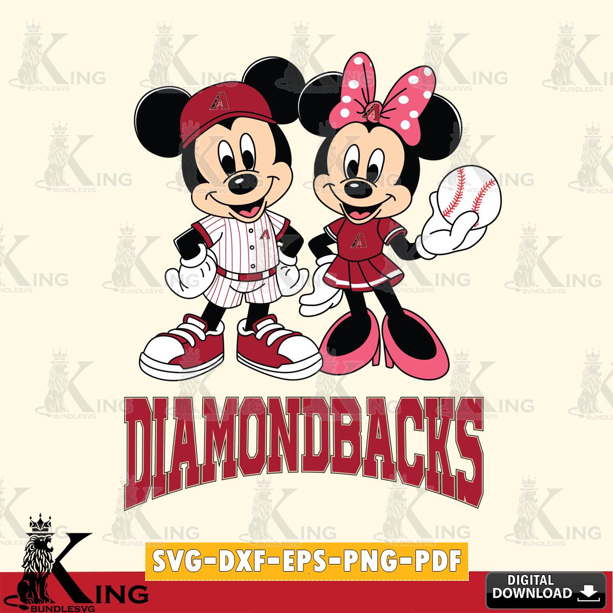 Arizona Diamondbacks Baseball Mickey Minnie Mouse SVG File, MLB for Cricut, Silhouette, Digital Download , file cut