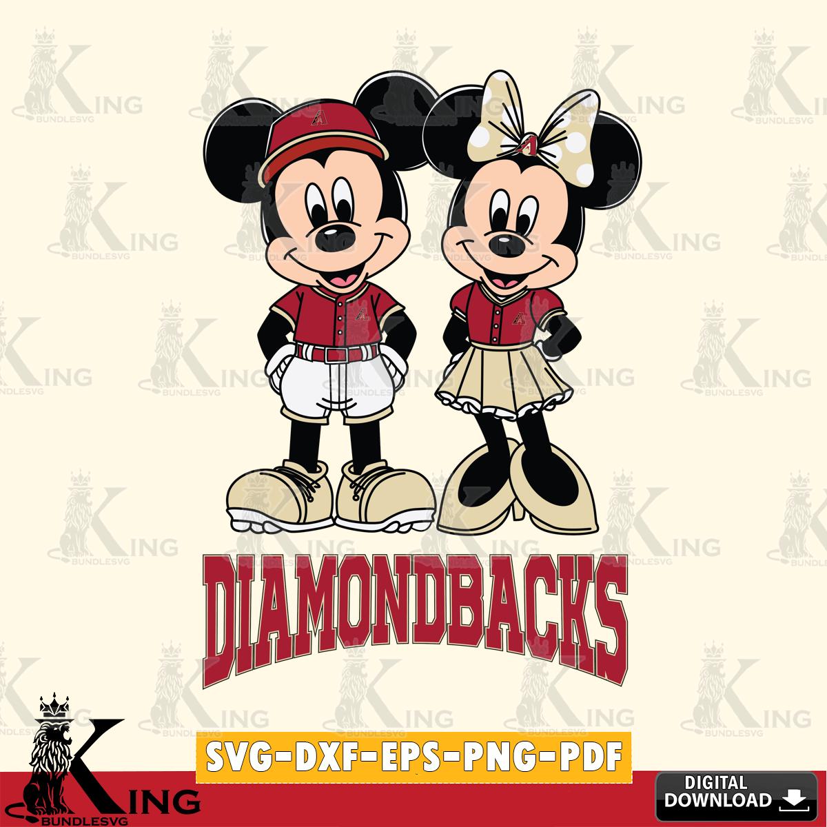 Arizona Diamondbacks Mickey Minnie Mouse Baseball SVG File, MLB for Cricut, Silhouette, Digital Download , file cut