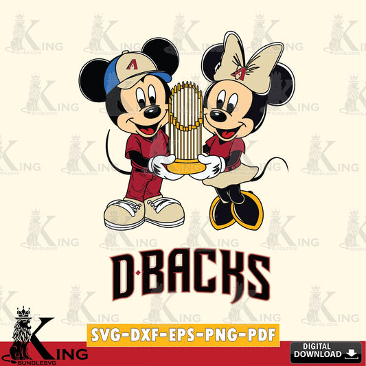 Arizona Diamondbacks Mickey Minnie Mouse Champions SVG file , For Cricut,  File cut , Digital Download , PDF File, Cut Files