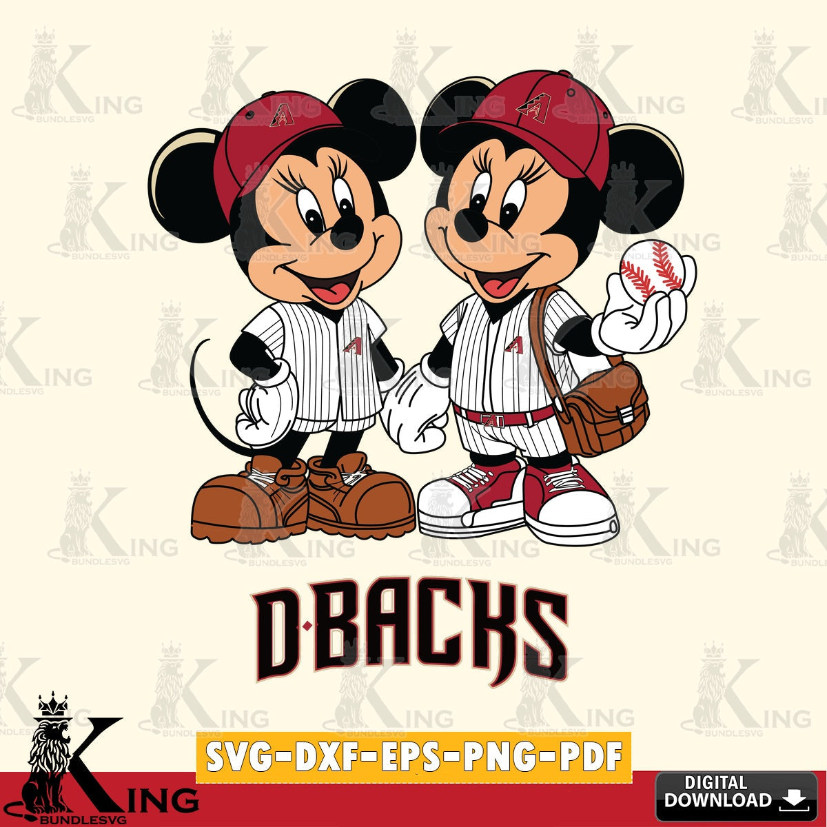 Arizona Diamondbacks Mickey Minnie Mouse couple SVG file , For Cricut,  File cut , Digital Download , PDF File, Cut Files