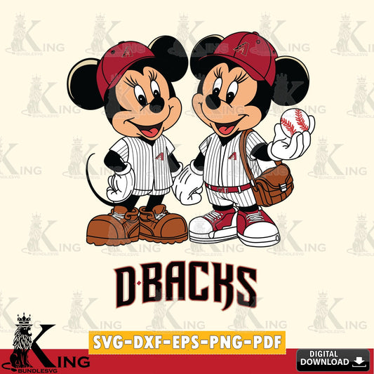 Arizona Diamondbacks Mickey Minnie Mouse couple SVG file , For Cricut,  File cut , Digital Download , PDF File, Cut Files