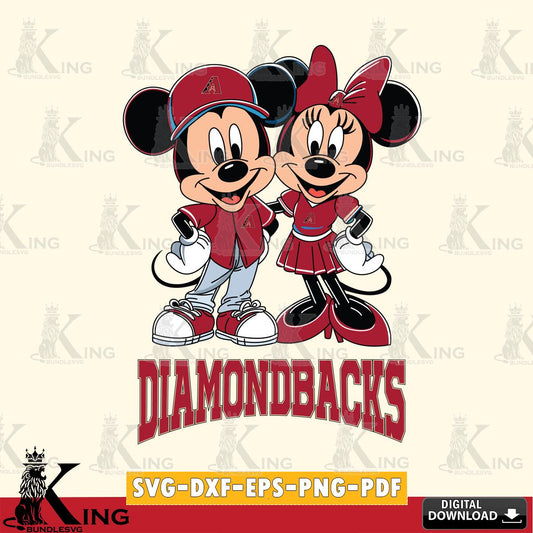 Arizona Diamondbacks Mickey Minnie Mouse smile SVG File, MLB for Cricut, Silhouette, Digital Download , file cut