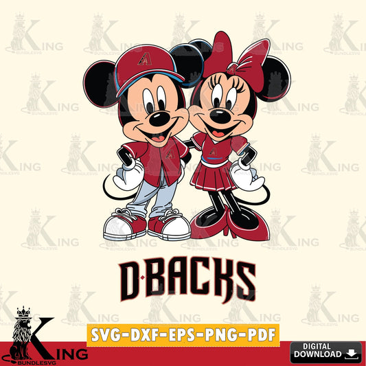 Arizona Diamondbacks Mickey Minnie Mouse smile SVG file , For Cricut,  File cut , Digital Download , PDF File, Cut Files