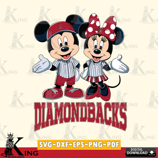 Arizona Diamondbacks Mickey Minnie couple SVG File, MLB for Cricut, Silhouette, Digital Download , file cut