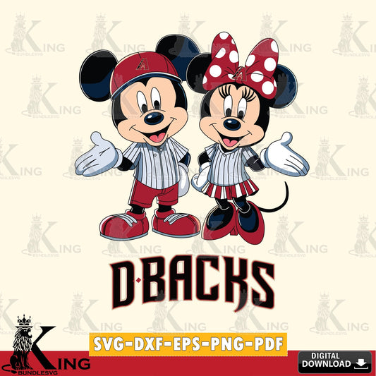 Arizona Diamondbacks Mickey Minnie couple SVG file , For Cricut,  File cut , Digital Download , PDF File, Cut Files