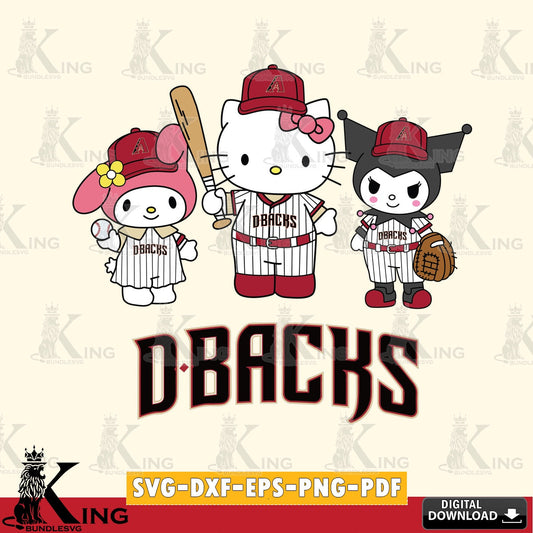 Massive pack of Arizona Diamondbacks Squad kitty kuromi melody, PNG clipart for sublimation printing and graphic design