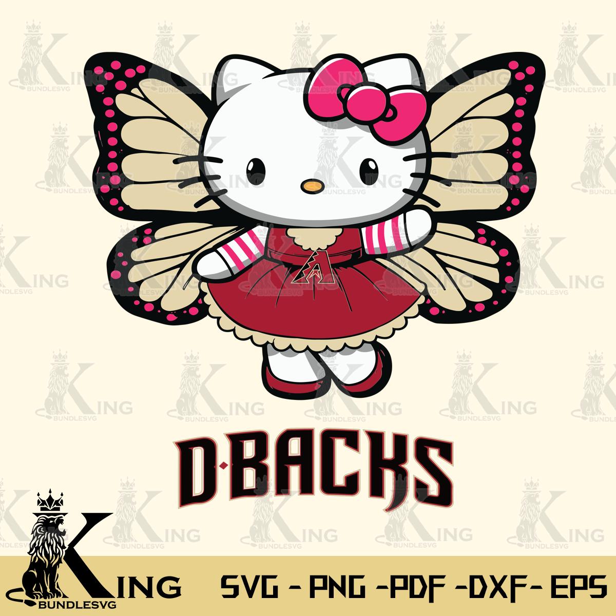 Arizona Diamondbacks Whimsical Kitty Wings Svg Eps Dxf Png File, Digital Download