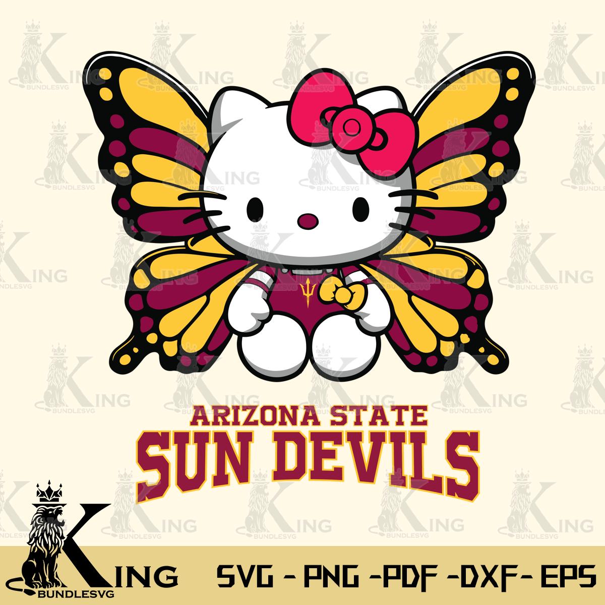 Arizona State Sun Devils Butterfly Kitty Delight Svg Eps Dxf Png File, Digital Download