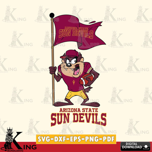 Arizona State Sun Devils Football Taz Flag Art SVG file, Cut file  , Digital Download , Instant Download, Taz svg, NCAA svg
