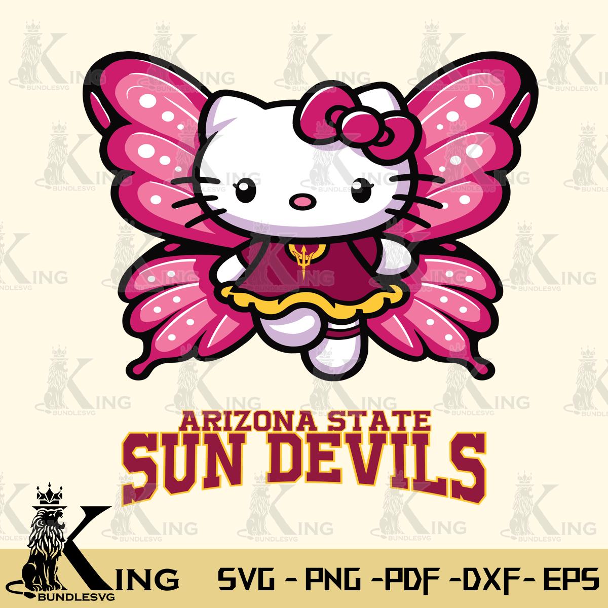 Arizona State Sun Devils Hello Kitty Dreamscape Svg Eps Dxf Png File, Digital Download