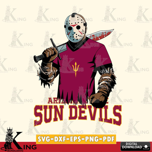 High-quality graphic of Arizona State Sun Devils Jason Voorhees Football, crafting file for iron-on transfer and vinyl decals.