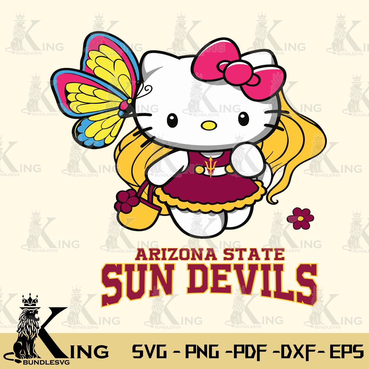 Arizona State Sun Devils Kitty Cartoon Svg Eps Dxf Png File, Digital Download