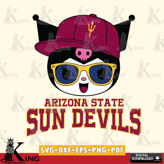 Arizona State Sun Devils Kuromi Football Cool SVG file, Cricut, Cut file  , Digital Download , Instant Download, Sanrio svg, Clipart