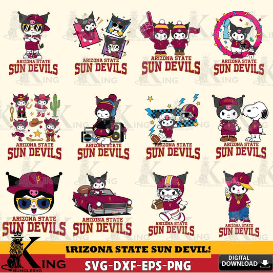 Arizona State Sun Devils Kuromi Football Jersey NCAA Bundle SVG file, Cricut, Cut file  , Digital Download , Instant Download, Sanrio svg, Clipart