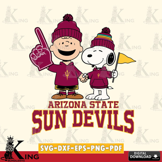Arizona State Sun Devils Peanuts Fan Gear SVG, Cricut, Cut file  , Digital Download , Instant Download, Peanuts svg, NCAA svg, Football svg, Sport svg