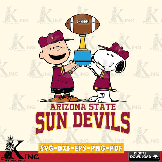 Arizona State Sun Devils Peanuts Football Trophy SVG, Cricut, Cut file  , Digital Download , Instant Download, Peanuts svg, NCAA svg, Football svg, Sport svg