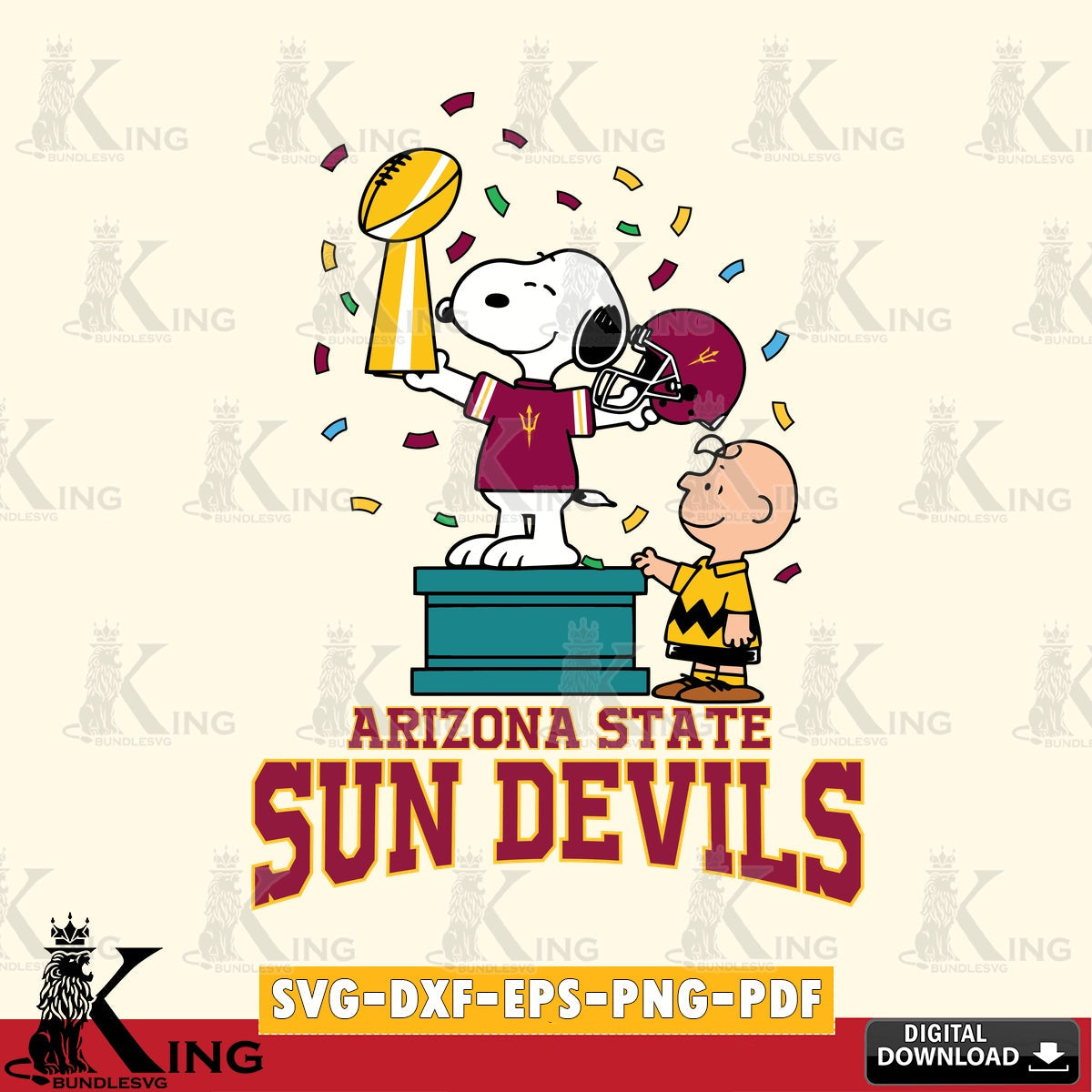Arizona State Sun Devils Peanuts Winner SVG, Cricut, Cut file  , Digital Download , Instant Download, Peanuts svg, NCAA svg, Football svg, Sport svg