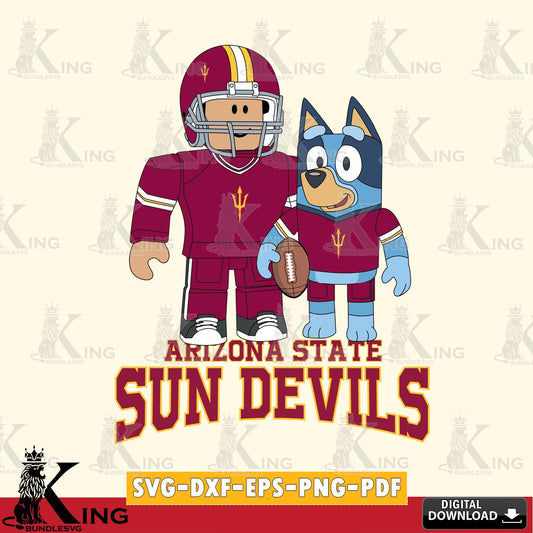 Arizona State Sun Devils Roblox & Bluey Football SVG file , NCAA Cricut,  File cut , Digital Download , PDF File