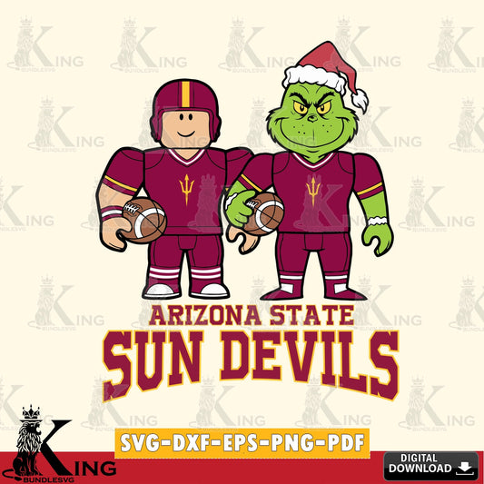 Arizona State Sun Devils Roblox & Grinch Football SVG file , NCAA Cricut,  File cut , Digital Download , PDF File