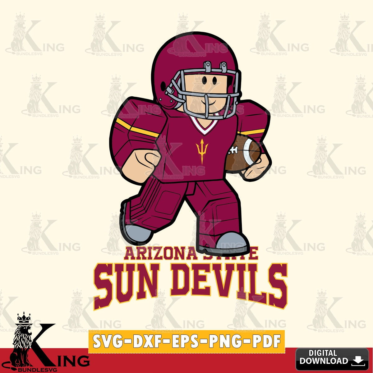 Arizona State Sun Devils Roblox Player Rugby SVG file , NCAA Cricut,  File cut , Digital Download , PDF File