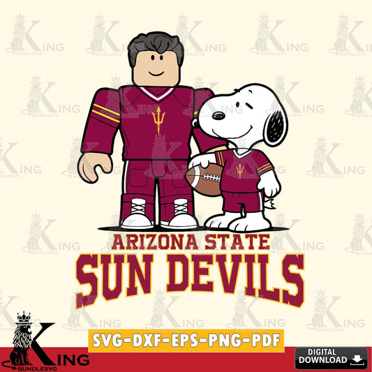Arizona State Sun Devils Roblox & Snoopy Football SVG file , NCAA Cricut,  File cut , Digital Download , PDF File