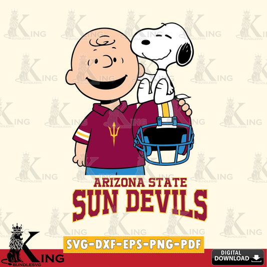 Arizona State Sun Devils Snoopy On Helmet SVG, Cricut, Cut file  , Digital Download , Instant Download, Peanuts svg, NCAA svg, Football svg, Sport svg