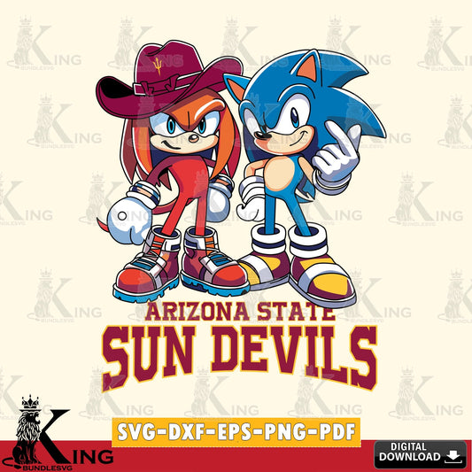 Arizona State Sun Devils Sonic & Knuckles Football Mascot SVG file, Vector , Digital Download , PDF File , Instant Download