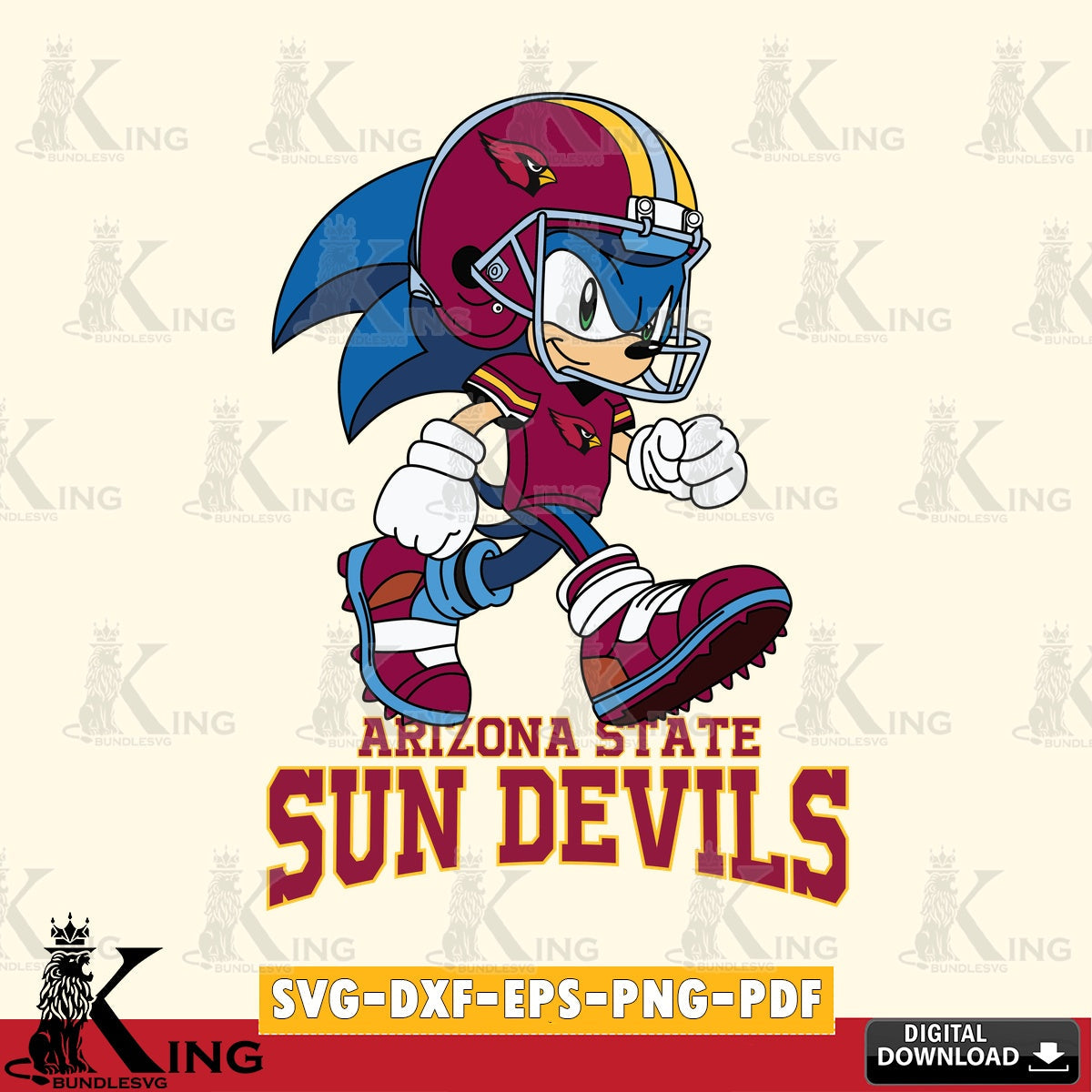 Arizona State Sun Devils Sonic Ready Football SVG file, Vector , Digital Download , PDF File , Instant Download