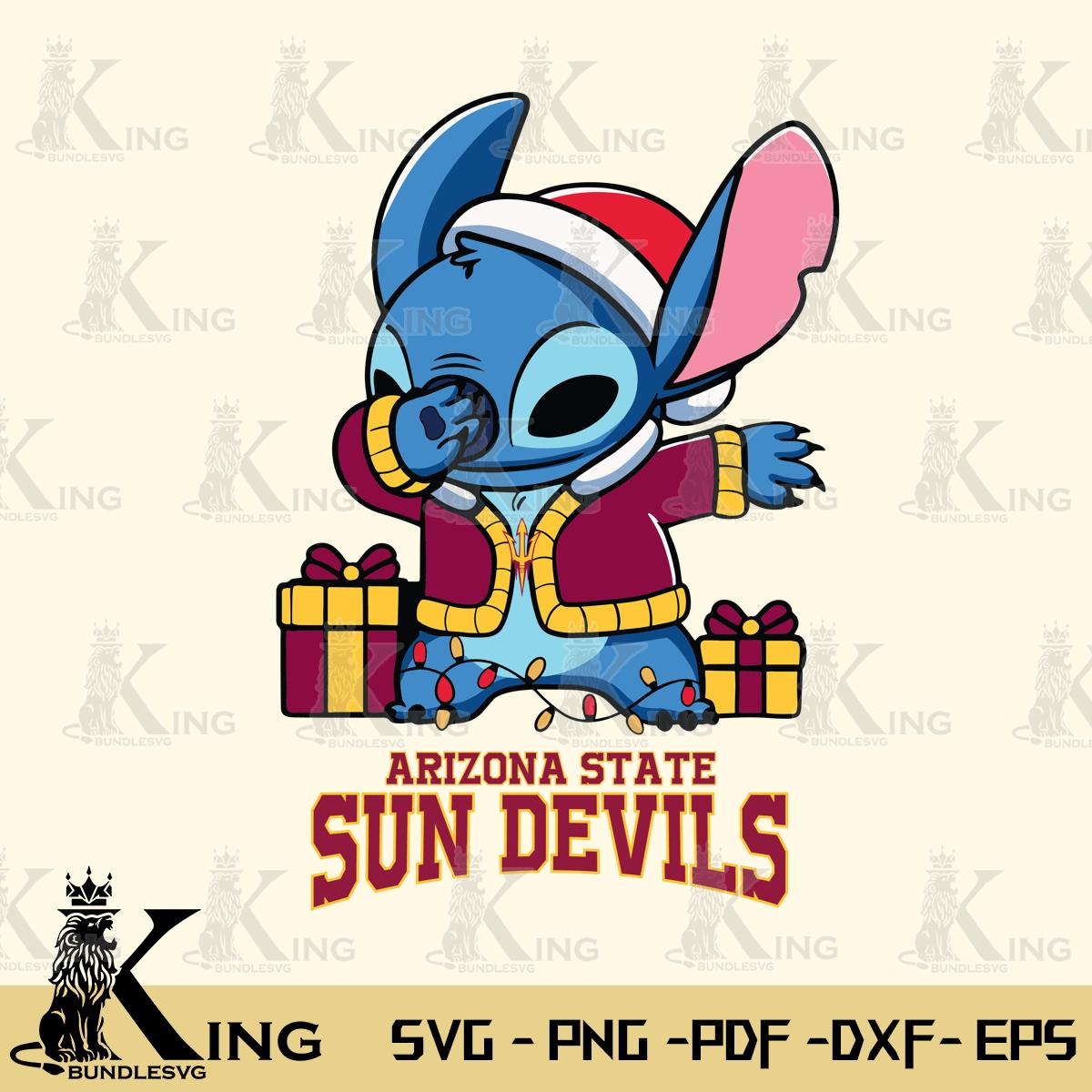 Arizona State Sun Devils Stitch Merry Christmas Svg Eps Dxf Png File, Digital Download