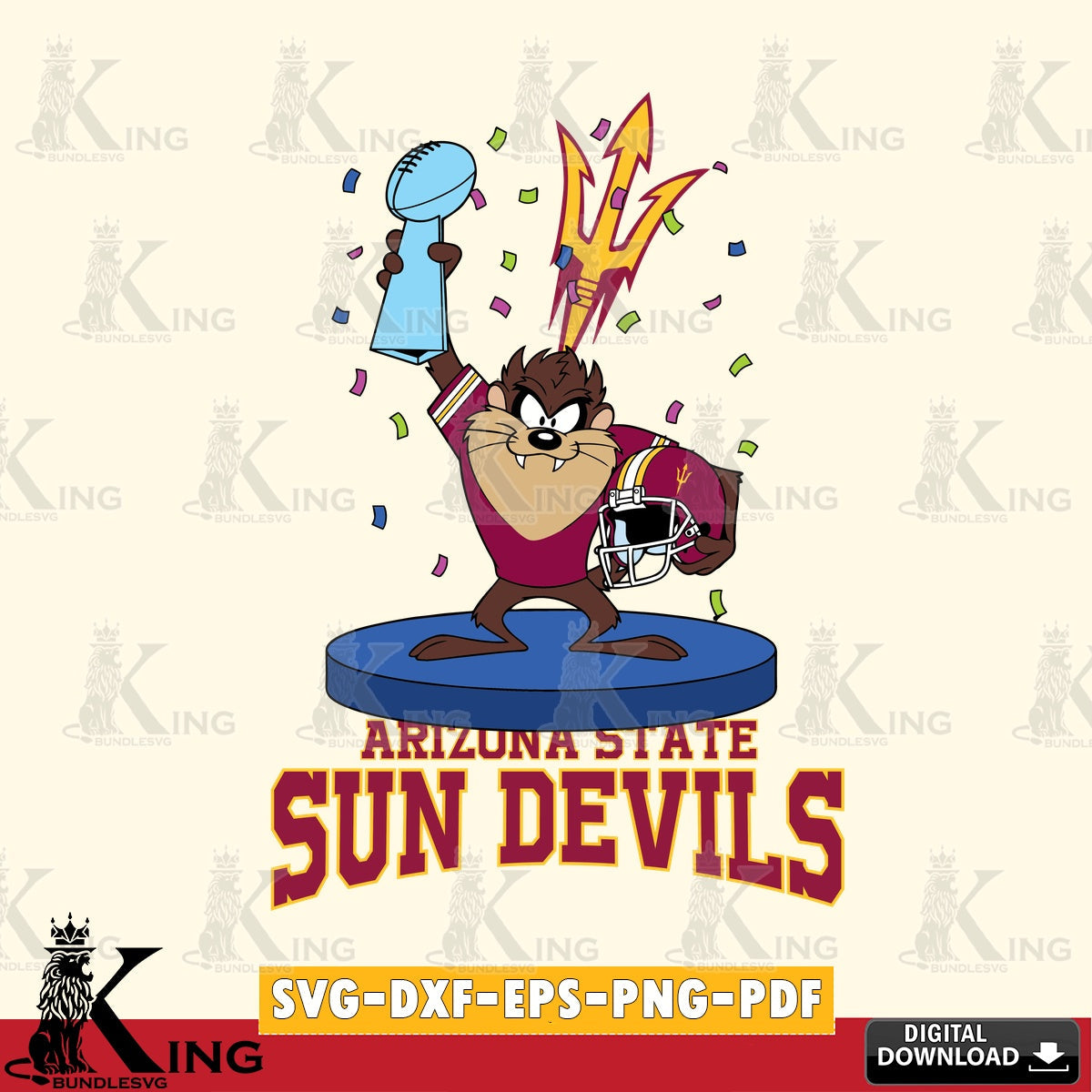 Arizona State Sun Devils Taz Trophy Podium SVG file, Cut file  , Digital Download , Instant Download, Taz svg, NCAA svg