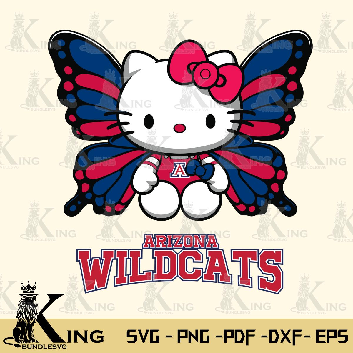 Arizona Wildcats Butterfly Kitty Delight Svg Eps Dxf Png File, Digital Download