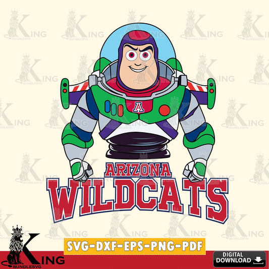 Detailed illustration of Arizona Wildcats Buzz Lightyear Football, a digital file for silhouette cameo and cricut projects