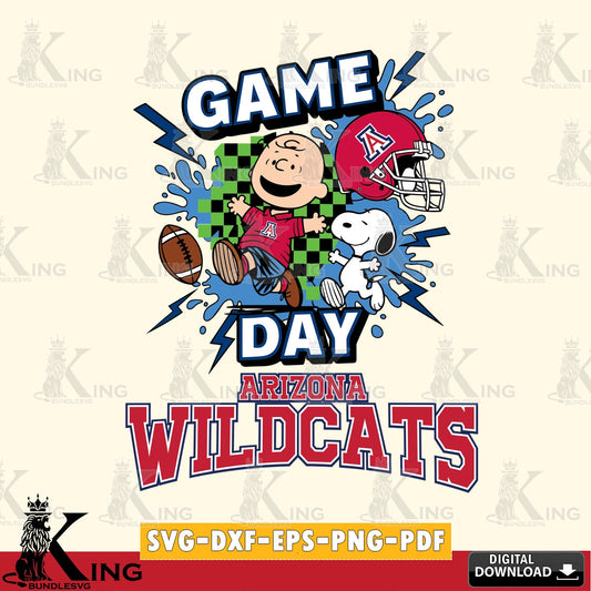 Arizona Wildcats Game Day Peanuts SVG, Cricut, Cut file  , Digital Download , Instant Download, Peanuts svg, NCAA svg, Football svg, Sport svg