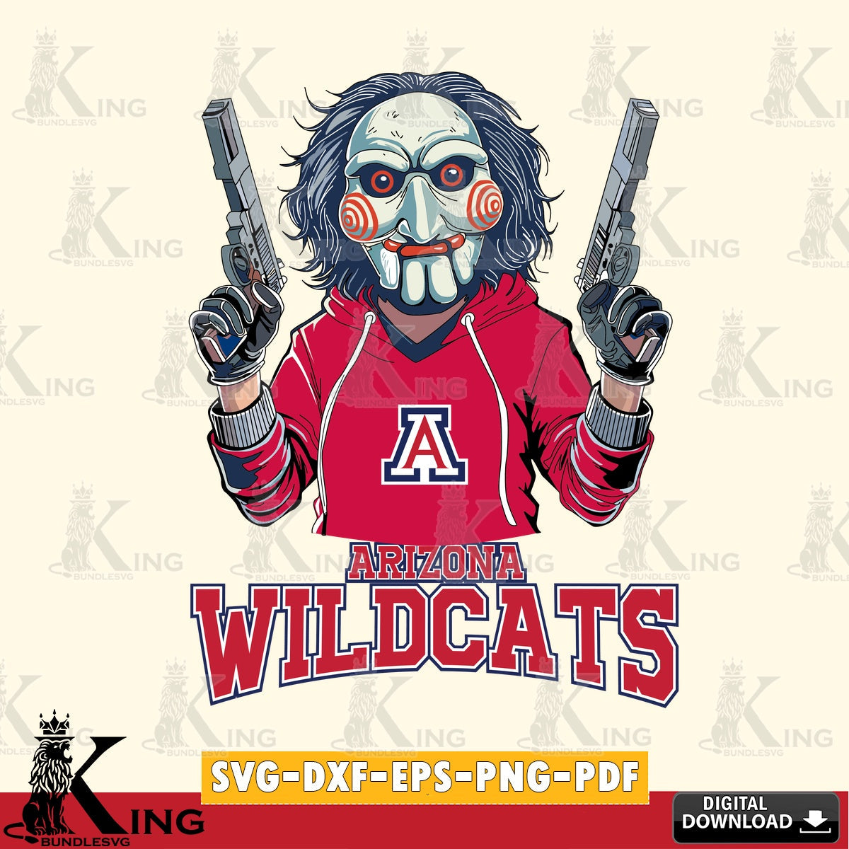 Custom design featuring Arizona Wildcats Jigsaw Billy Football for NCAA, a digital download for Cricut Maker and paper crafts.