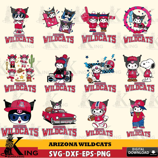Arizona Wildcats Kuromi Football Jersey NCAA Bundle SVG file, Cricut, Cut file  , Digital Download , Instant Download, Sanrio svg, Clipart