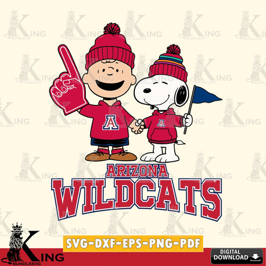 Arizona Wildcats Peanuts Fan Gear SVG, Cricut, Cut file  , Digital Download , Instant Download, Peanuts svg, NCAA svg, Football svg, Sport svg