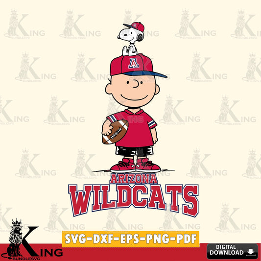 Arizona Wildcats Peanuts Football Rugby SVG, Cricut, Cut file  , Digital Download , Instant Download, Peanuts svg, NCAA svg, Football svg, Sport svg