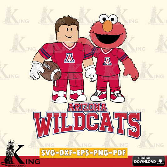 Arizona Wildcats Roblox & Elmo Football SVG file , NCAA Cricut,  File cut , Digital Download , PDF File